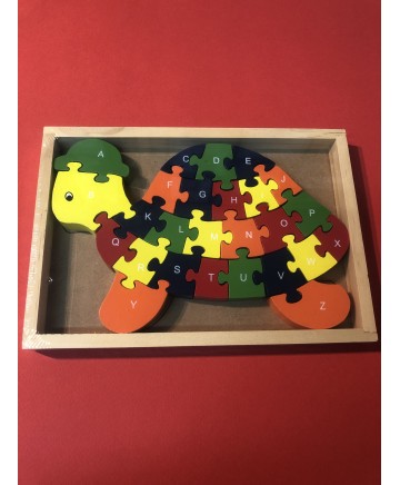 Puzzle animaux en bois, modèle Tortue